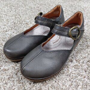 Pikolinos Granada Shoes Womens 40 9-9.5 Closed Toe Leather Mary Jane Grey Brown